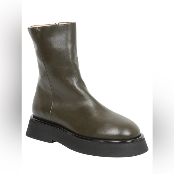 Wandler Green Leather Zip Up Ankle boots - Picture 2 of 3